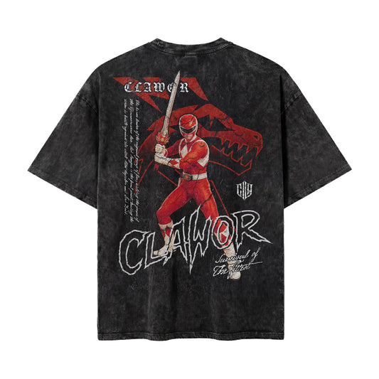 PWR: Mighty Morphin Red Ranger Oversized Washed Tee