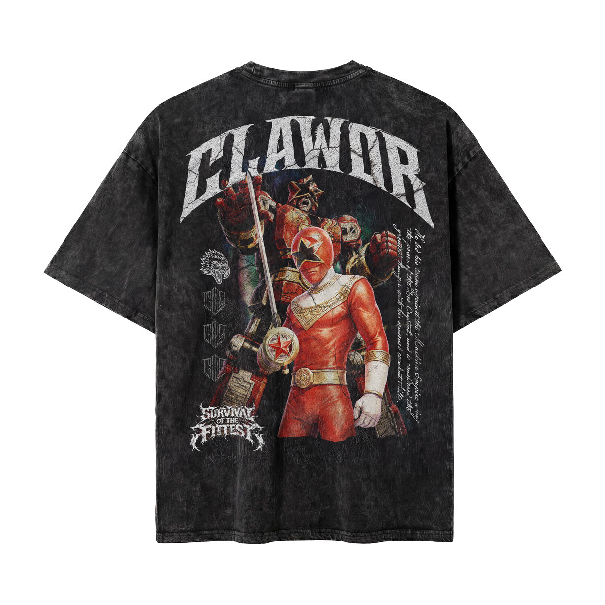 PWR: Zeo Red Ranger Oversized Washed Tee