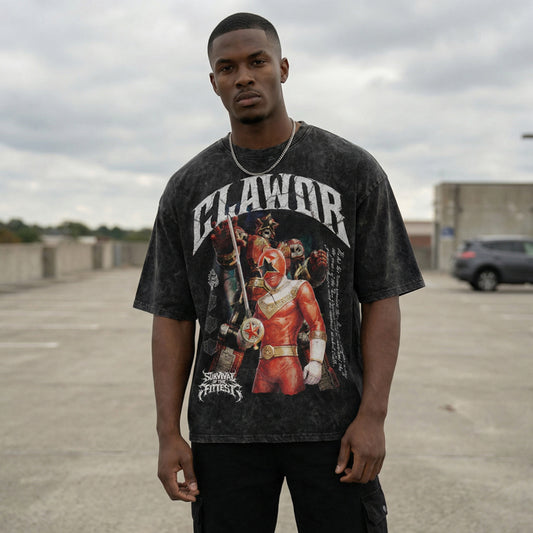 PWR: Zeo Red Ranger Oversized Washed Tee