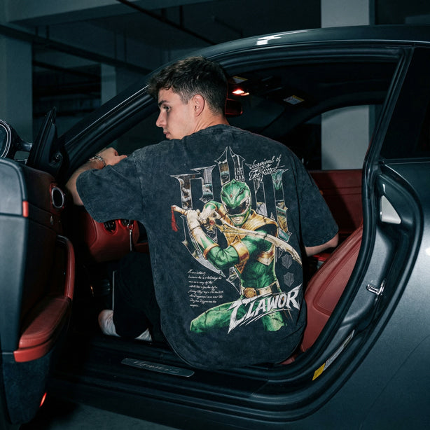 PWR: Mighty Morphin Green Ranger S2 Oversized Washed Tee