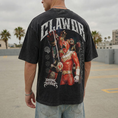 PWR: Zeo Red Ranger Oversized Washed Tee