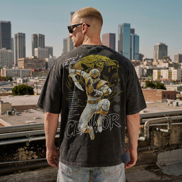 PWR: Mighty Morphin White Ranger S1 Oversized Washed Tee