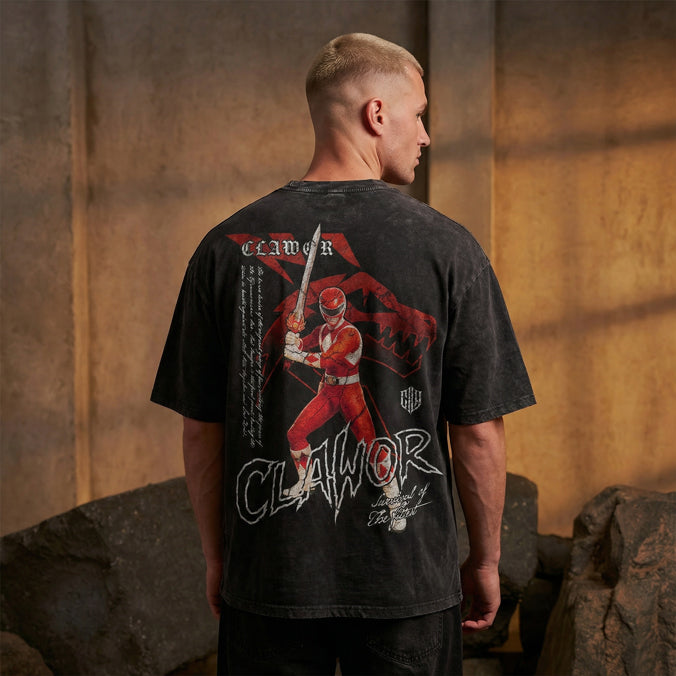 PWR: Mighty Morphin Red Ranger Oversized Washed Tee
