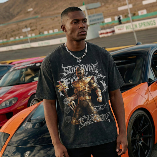 PWR: Gold Zeo Ranger Oversized Washed Tee