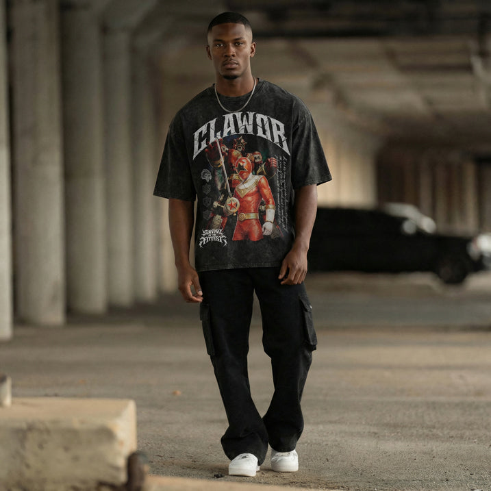 PWR: Zeo Red Ranger Oversized Washed Tee
