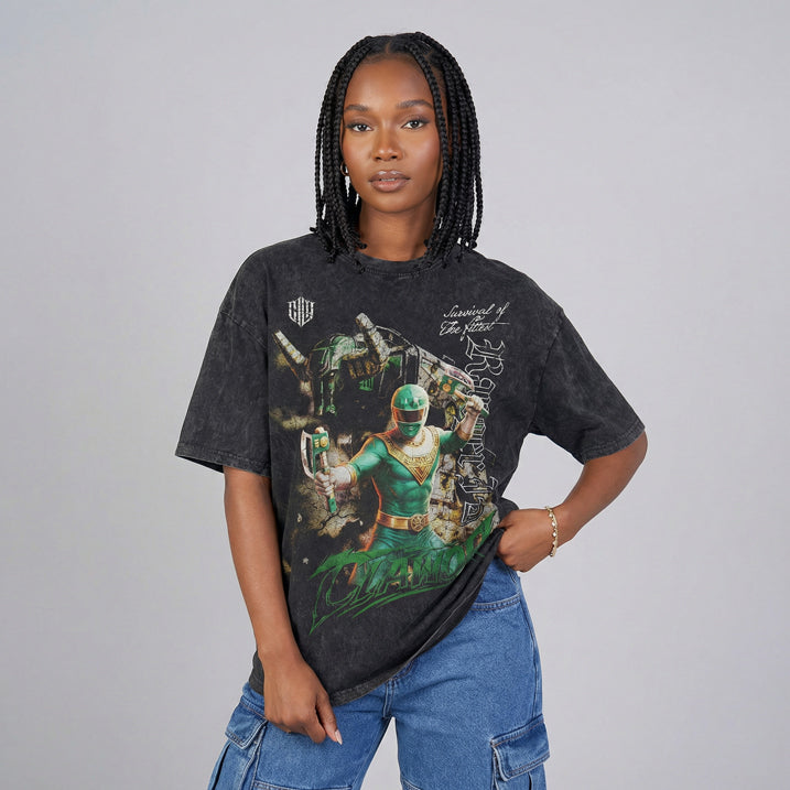 PWR: Zeo Green Ranger Oversized Washed Tee