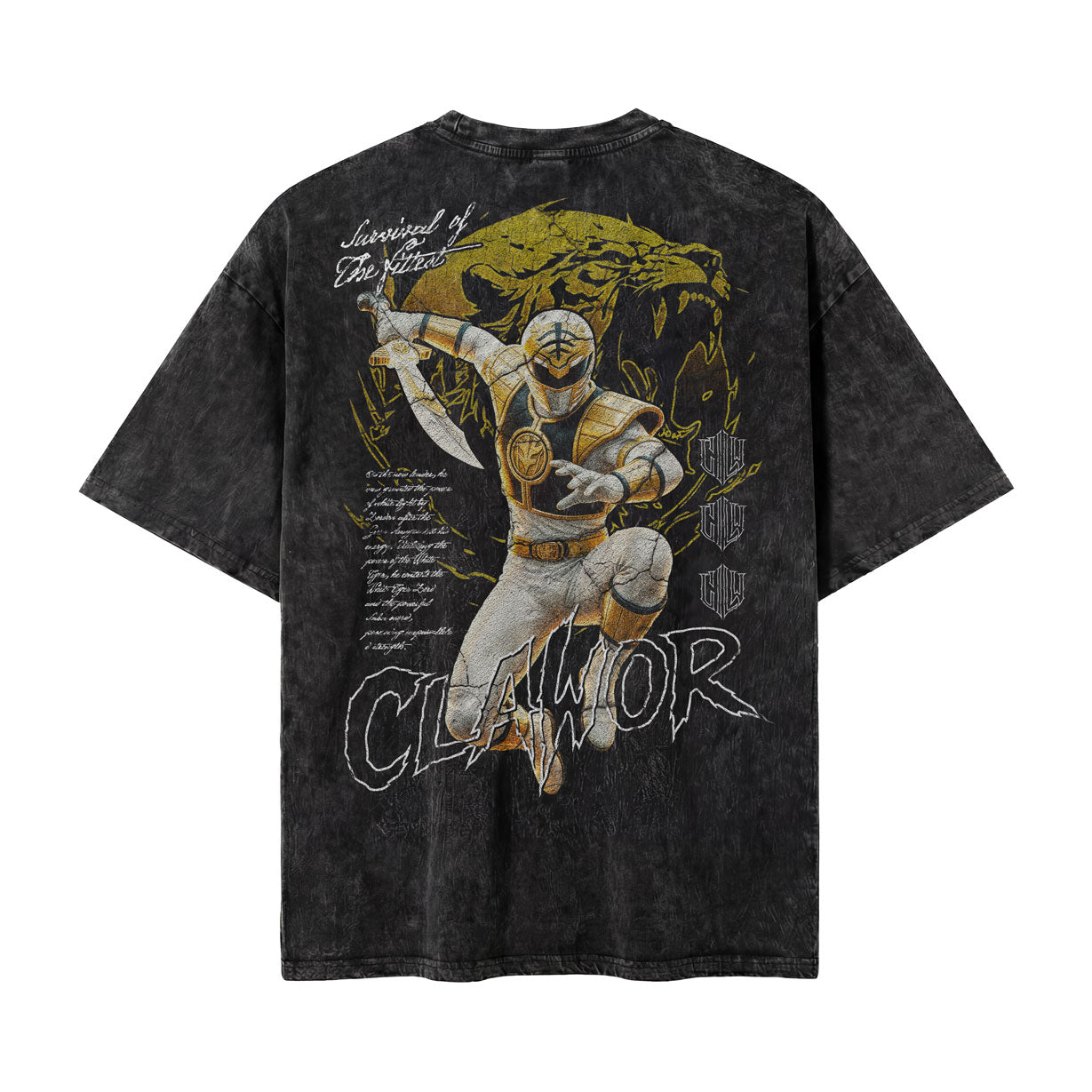PWR: Mighty Morphin White Ranger S1 Oversized Washed Tee