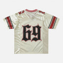 CLAWOR 69 GOTHIC Satin Mesh Varsity Jersey – White/Red (M–2XL)