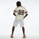 CLAWOR 69 GOTHIC Satin Mesh Varsity Jersey – White/Red (M–2XL)