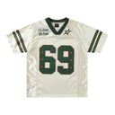 CLAWOR 69 STAR Satin Mesh Varsity Jersey – White/Green (M–2XL)
