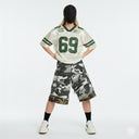 CLAWOR 69 STAR Satin Mesh Varsity Jersey – White/Green (M–2XL)