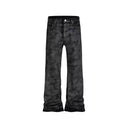 CLAWOR ASH VOID Washed Black Wide-Leg Denim – Grunge Streetwear Jeans (Sizes M–2XL)