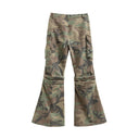 CLAWOR CAMO FLARE OPS Tactical Cargo Jeans – Oversized Streetwear Camo Pants (M–2XL)