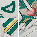 CLAWOR MOVE FORWARD Angel Heart Oversized Jersey – White&Green (M–2XL)