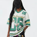 CLAWOR MOVE FORWARD Angel Heart Oversized Jersey – White&Green (M–2XL)