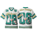 CLAWOR MOVE FORWARD Angel Heart Oversized Jersey – White&Green (M–2XL)