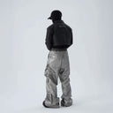 CLAWOR STEELWAVE Metallic Wide-Leg Cargo Pants – Silver (M–2XL)