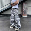 CLAWOR URBAN CAMO Wide-Leg Cargo Pants – Gray Camo Streetwear (M–2XL)