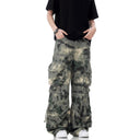 CLAWOR WARZONE Washed Camo Multi-Pocket Cargo – Oversized Streetwear Pants (M–2XL)