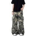 CLAWOR WARZONE Washed Camo Multi-Pocket Cargo – Oversized Streetwear Pants (M–2XL)