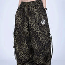 CLAWOR WILD HUNT Leopard Wide-Leg Cargo Pants – Oversized Streetwear Cargos (M–2XL)