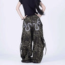 CLAWOR WILD HUNT Leopard Wide-Leg Cargo Pants – Oversized Streetwear Cargos (M–2XL)