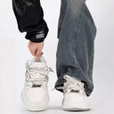 CLAWOR “DADDY WHITE” Distressed Low-Top Sneaker (EU 36–44)