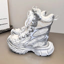 CLAWOR “WOMAN HIGH TRACKING” Sliver High-Top Sneakers (EU 36–39)