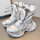CLAWOR “WOMAN HIGH TRACKING” Sliver High-Top Sneakers (EU 36–39)