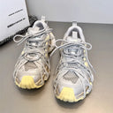 CLAWOR “WOMAN TRACKING” Sneakers Sliver & Yellow (EU 37–39)