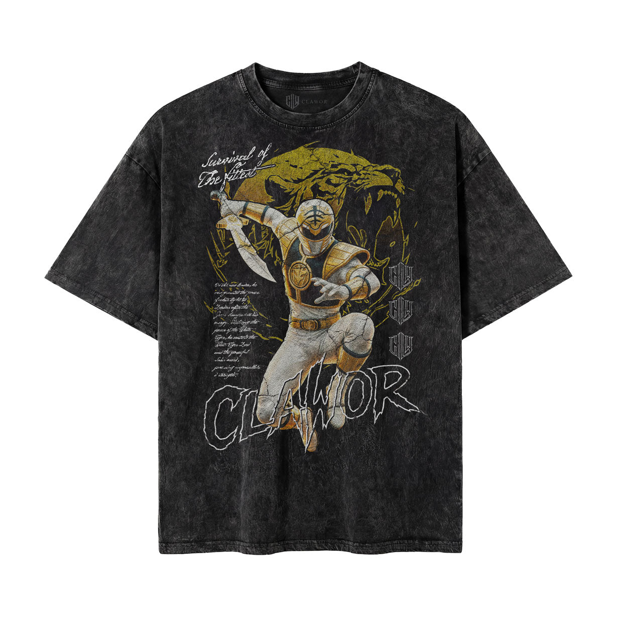 PWR: Mighty Morphin White Ranger S1 Oversized Washed Tee