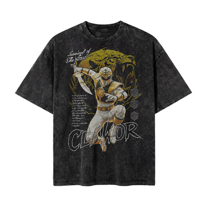 PWR: Mighty Morphin White Ranger S1 Oversized Washed Tee