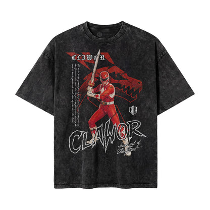 PWR: Mighty Morphin Red Ranger Oversized Washed Tee