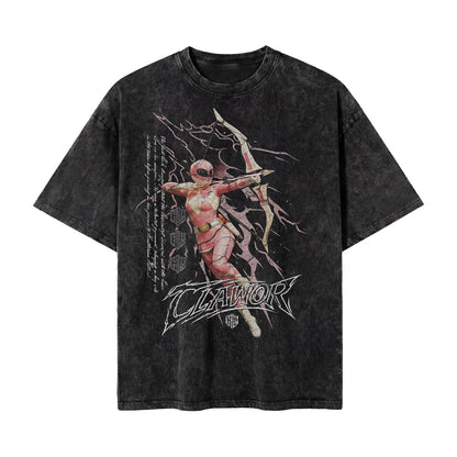 PWR: Mighty Morphin Pink Ranger Oversized Washed Tee