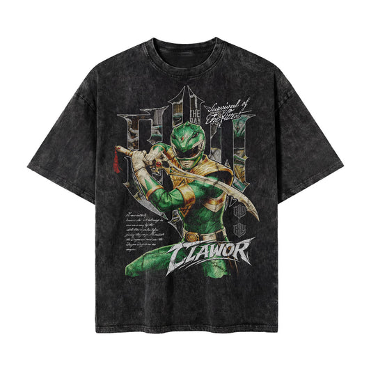 PWR: Mighty Morphin Green Ranger S2 Oversized Washed Tee