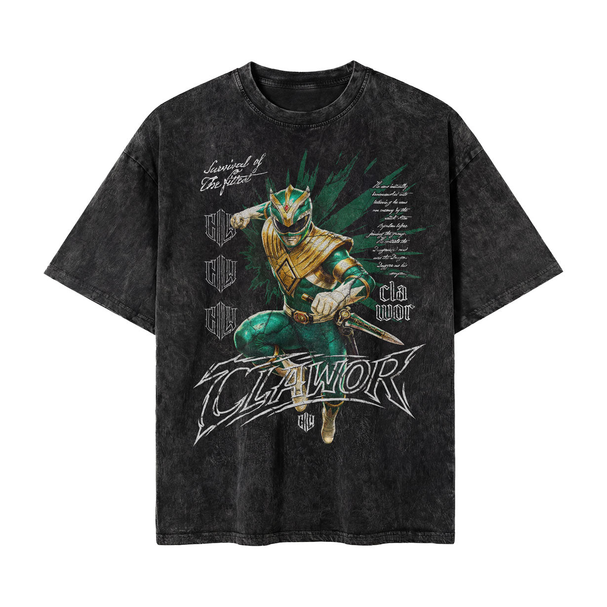 PWR: Mighty Morphin Green Ranger S1 Oversized Washed Tee