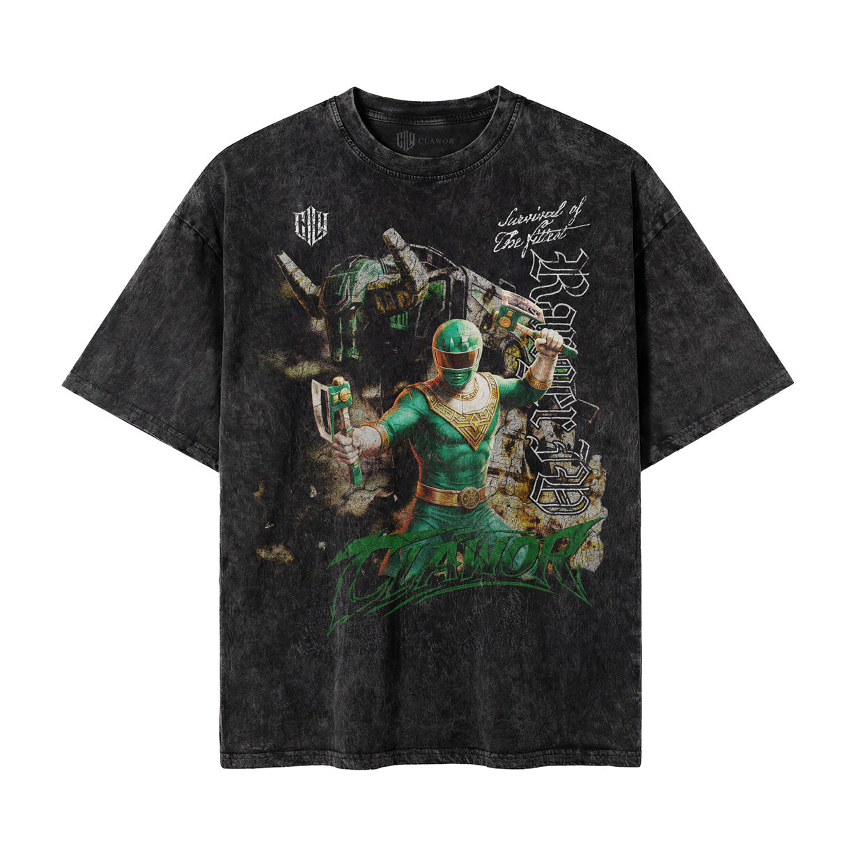 PWR: Zeo Green Ranger Oversized Washed Tee