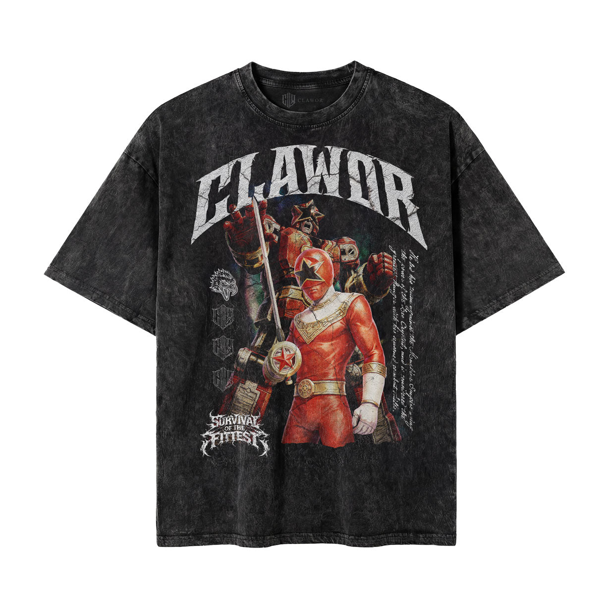 PWR: Zeo Red Ranger Oversized Washed Tee