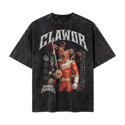 PWR: Zeo Red Ranger Oversized Washed Tee