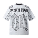 CLAWOR REACH HIGH Snake Skin Oversized Jersey – White (M–2XL)