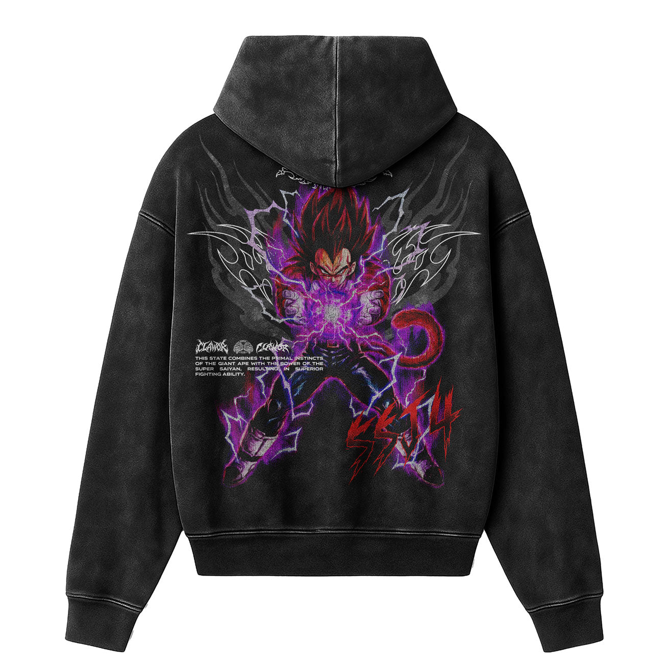 Limited Edition | Dragon Ball: Vegeta SSJ4 Washed Hoodie