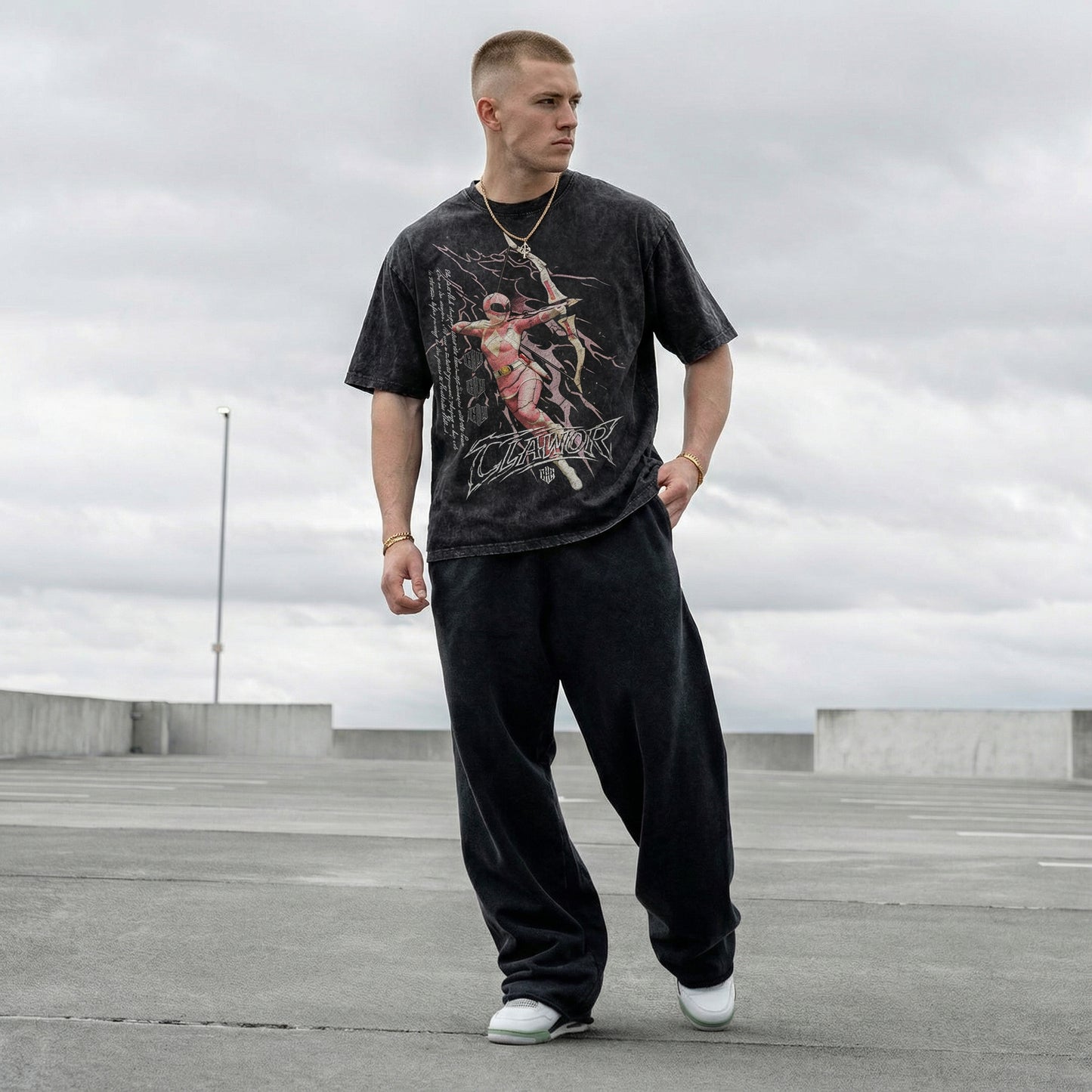PWR: Mighty Morphin Pink Ranger Oversized Washed Tee