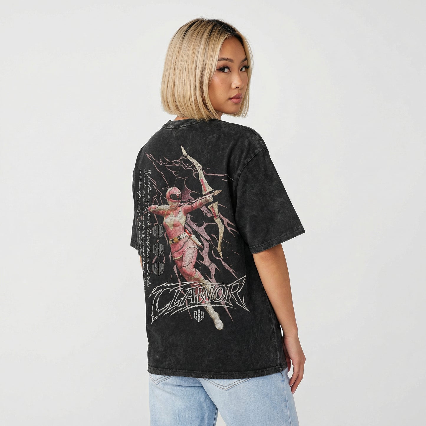 PWR: Mighty Morphin Pink Ranger Oversized Washed Tee